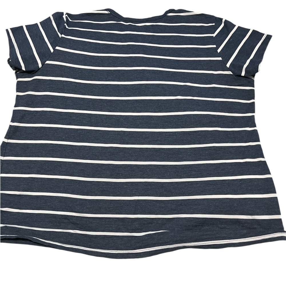 Time and Tru Womens Striped Short Sleeve Slub Crew Neck T-Shirt - Size 3X - Picture 3 of 5